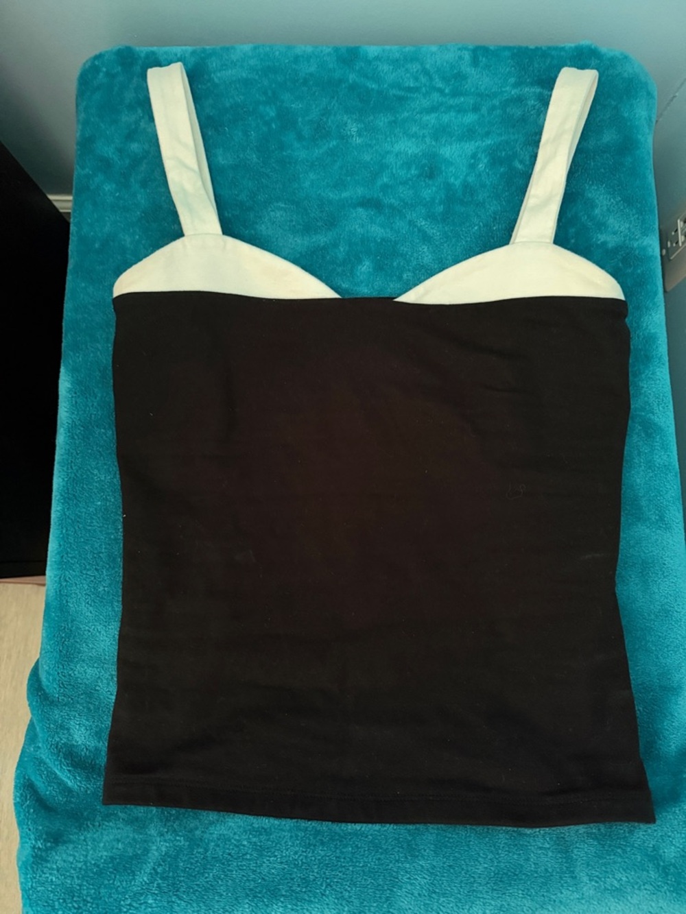 Express Black Bustier Tank with white Straps